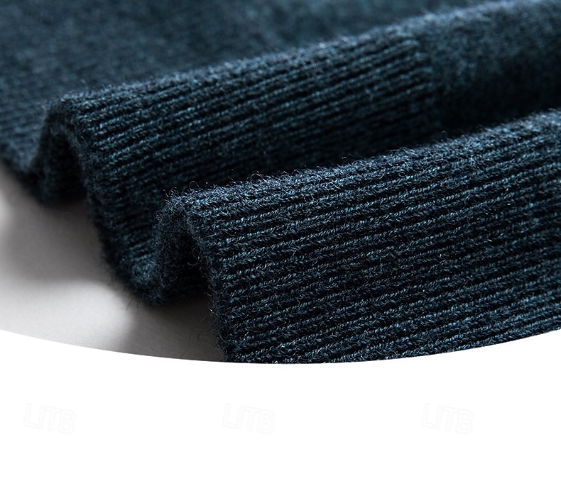 Men's 100% Wool Pullover Sweater Jumper Knit Solid Color Turtleneck Knitwear Elegant Christmas Outdoor Clothing Apparel Fall Winter Black Red S M L 2025 - $57.99 –P11