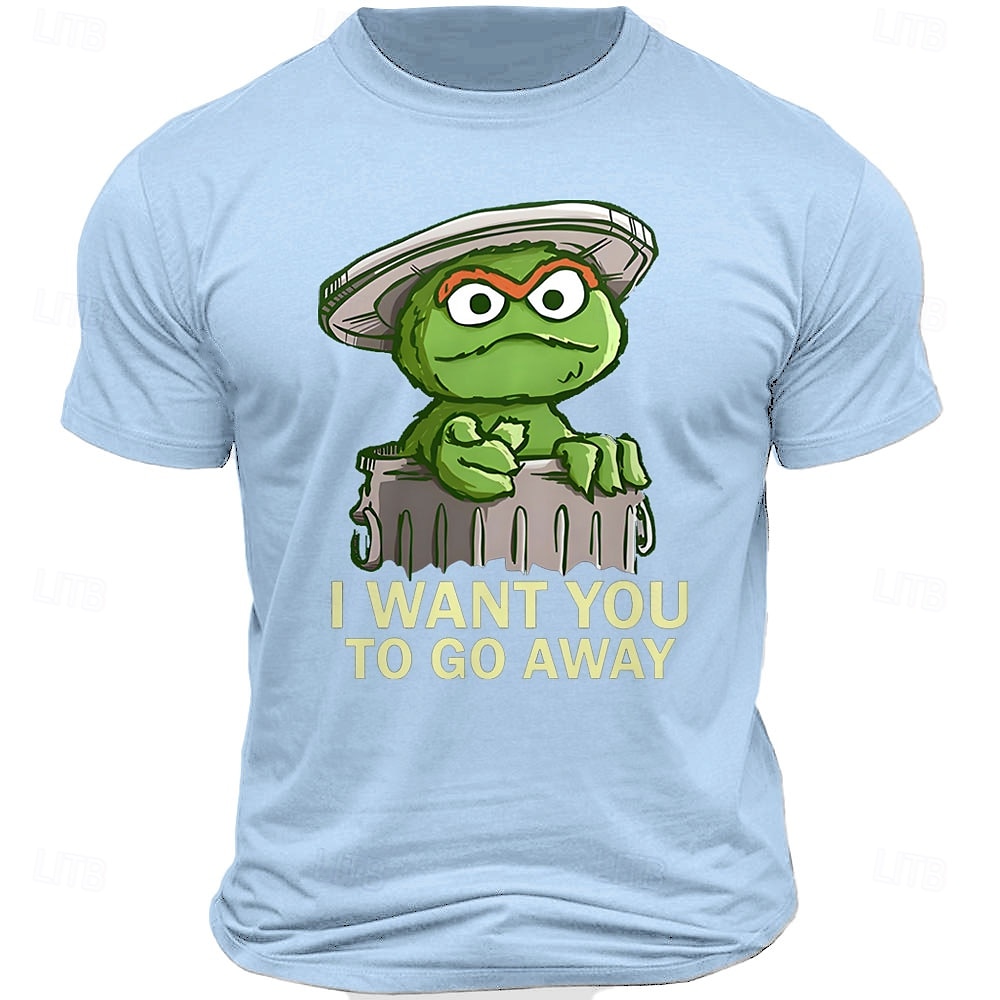 Men's Cartoon Letter Printed Monster T Shirt 100% Cotton Short Sleeve Graphic Shirt Black Deep Blue Army Green Comfortable Tee Vacation Street Fashion Designer Clothing 2025 - $15.99 –P2