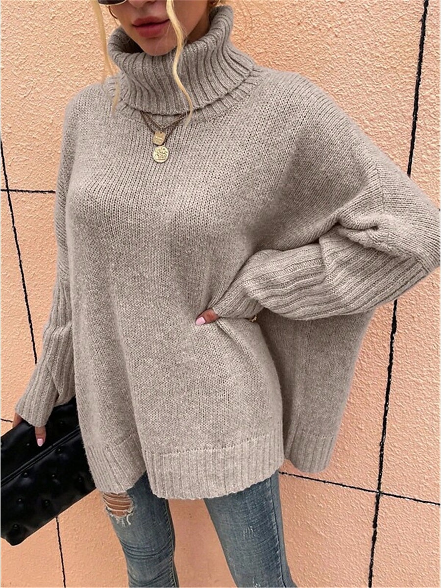 Femme Pull Chandail Décontractées Flexible Couleur monochrome A côtes Col Roulé Tricoté manche longue Hauts réguliers Tricoter Extérieur du quotidien Fin de semaine Vert Kaki Automne Hiver de 2025 ? $45.99 –P1