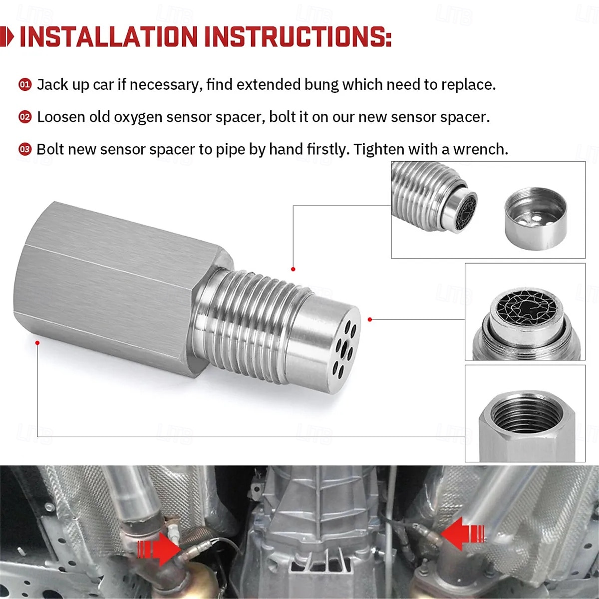 Adattatore filettato per sensore di ossigeno m18x1,5 in acciaio inox, distanziale di estensione per emulatore di convertitore mini catalizzatore universale del 2025 a $31.99 –P3