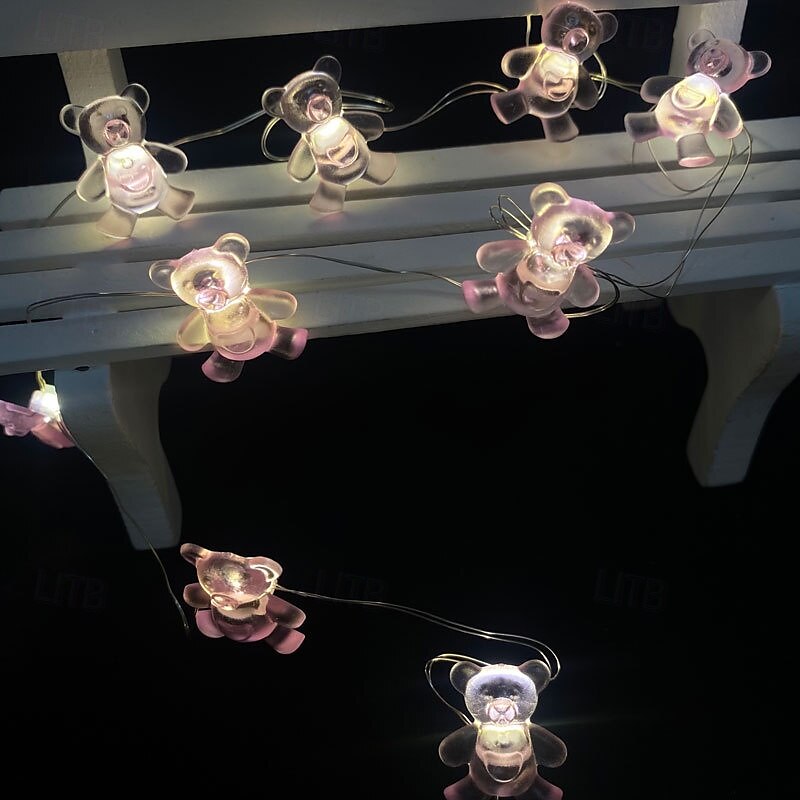 elegant bryllupsfest mottakelse valentinsdag led fe-lys – 2m 20led røde lepper kobbertråd, batteridrevet for hjemmeinnredning 2025 - HUF 2852 –P11