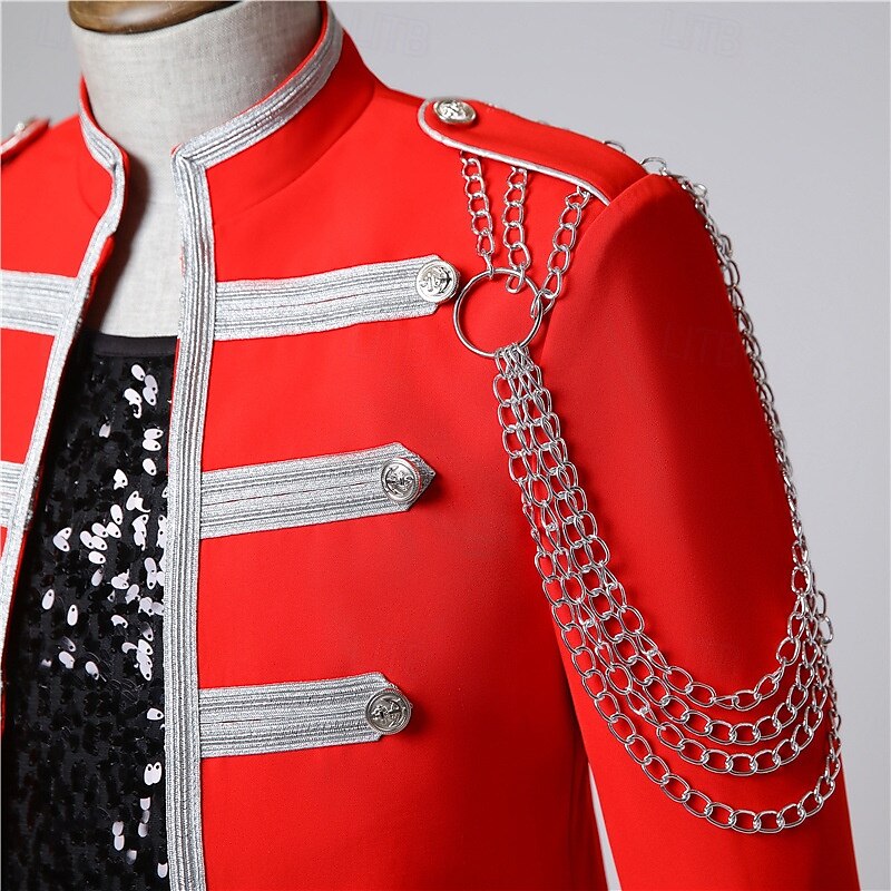 Retro Vintage Rokoko Mantel Maskerade Zirkusjacke Prinz Aristokrat Herren Karneval Maskerade Veranstaltung / Fest Erwachsene Mantel Frühling Herbst Winter 2025 - $83.99 –P7