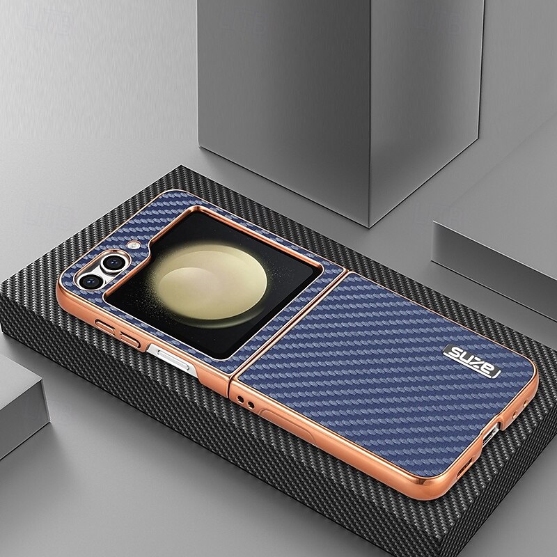 телефон Кейс для Назначение SSamsung Galaxy Z-флип 6 Z Flip 5 Z Flip 4 Z Flip 3 Кейс на заднюю панель Защита от удара Ретро Углеродное волокно Покрытие 2025 - $18.99 –P4