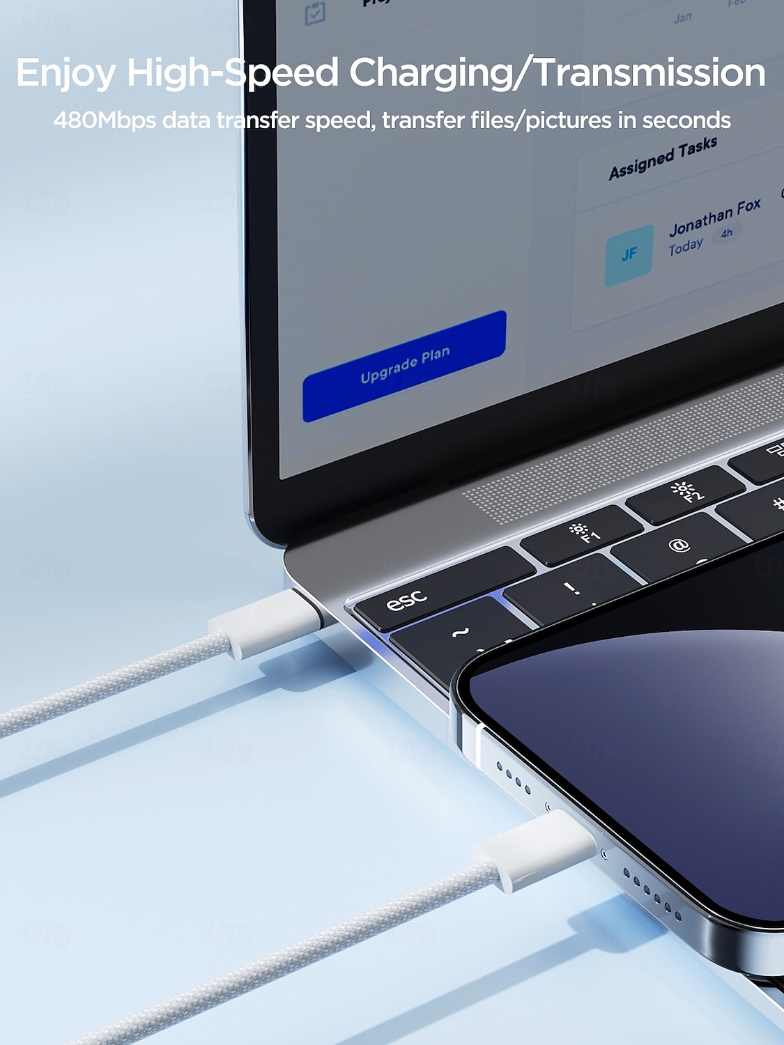 Joyroom Lightning Cable 30W 3.3ft USB C to Lightning 3 A Fast Charging Nylon Braided Durable Soft Touch For iPhone Phone Accessory 2025 - $14.99 –P8