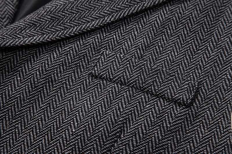 Bruin Grijs Heren Haringbeen Tweed Vest Standaard Pasvorm Notch Enkele Knopen Vijf-knopen 2025 - $37.99 –P11