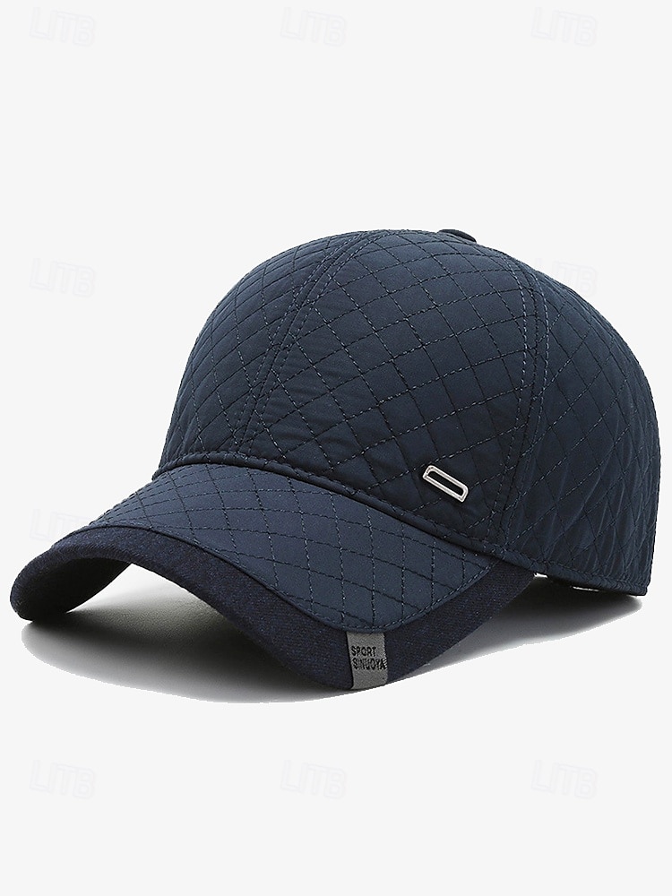 Gesteppte Winter-Baseballmütze mit Ohrenklappen für Herren – warme, wasserdichte Outdoor-Mütze in Schwarz, Marineblau und Dunkelgrau 2025 - $14.99 –P7