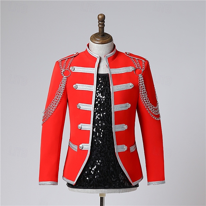 Retro Vintage Rokoko Mantel Maskerade Zirkusjacke Prinz Aristokrat Herren Karneval Maskerade Veranstaltung / Fest Erwachsene Mantel Frühling Herbst Winter 2025 - $83.99 –P1