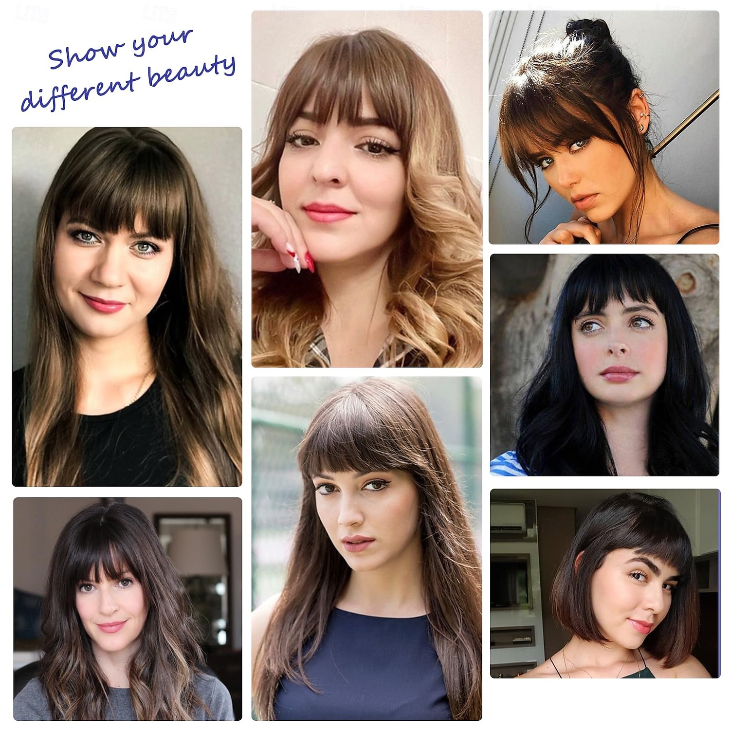 Bangs Hair Clip in Bangs Synthetic Hair Extensions Front Fringe French Bangs with Temples Hairpiece for Women Curved Bangs 2026 - $7.99 –P8