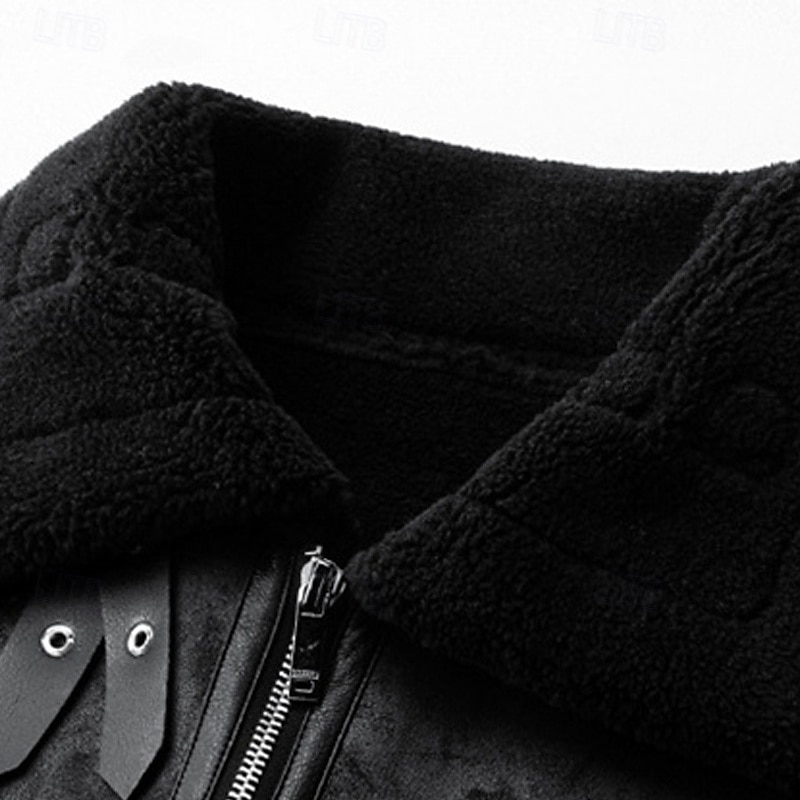 Miesten Nahkatakit Fleecetakki Biker takki Moottoripyörä takki Loma Päivittäin Tuulenkestävä Pidä lämpimänä Tasku Syystalvi Tavallinen Muoti Klassinen Kauluskäänne Normaali Musta Kahvi Jackets 2026 - $104.99 –P5