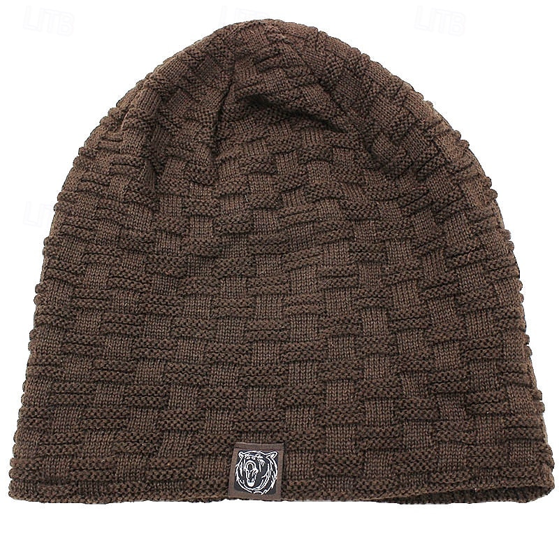 Men's Unisex Beanie Hat Winter Hats Beanies Skull Cap Knit Hat Black Wine Acrylic Fibers Knitted Cozy Daily Wear Going out Solid / Plain Color Warm 2025 - $7.99 –P3