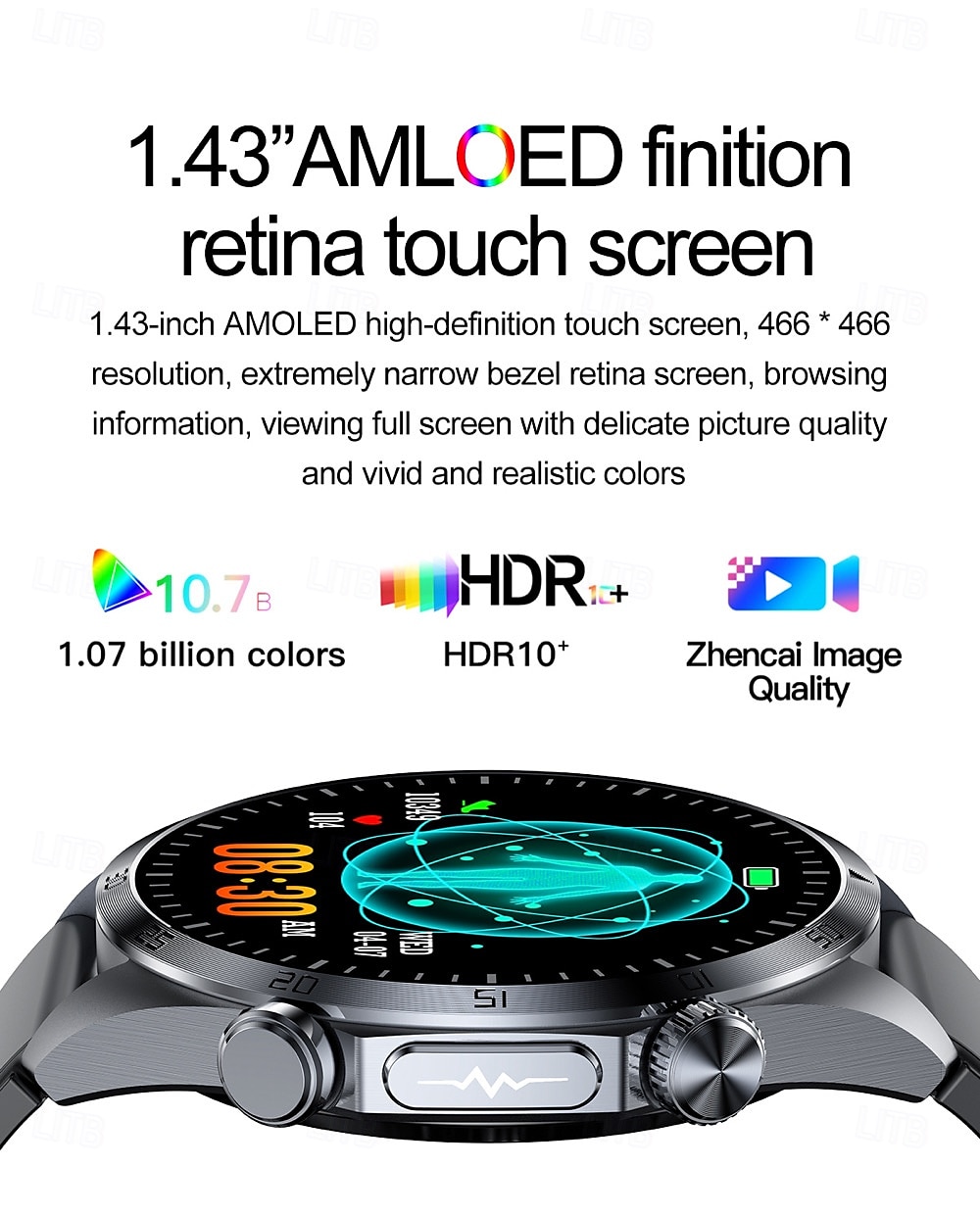 696 TK79 Smart Watch 1.47 inch Smart Band Fitness Bracelet Bluetooth ECG+PPG Temperature Monitoring Pedometer Compatible with Android iOS Women Men Message Reminder IPX-0 27mm Watch Case 2025 - $66.99 –P3