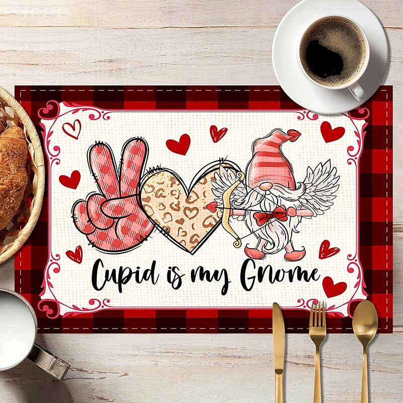 Valentine's Day Placemats Set of 4 Romantic and Decorative Table Mats Featuring Heart or Rose Patterns Durable and Heat-Resistant Perfect for Adding a Touch of Love to Your Dining Table Decor 2025 - $14.49 –P8