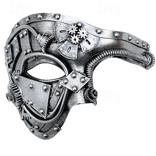 Kovový kyborg předvečer Všech svatých Benátská maska Fantom opery Karnevalová maska Steampunk Dospělé Pánské Dámské předvečer Všech svatých Karneval Mardi Gras Párty Plesová maškaráda Jednoduch 2025 - $39.99 –P6