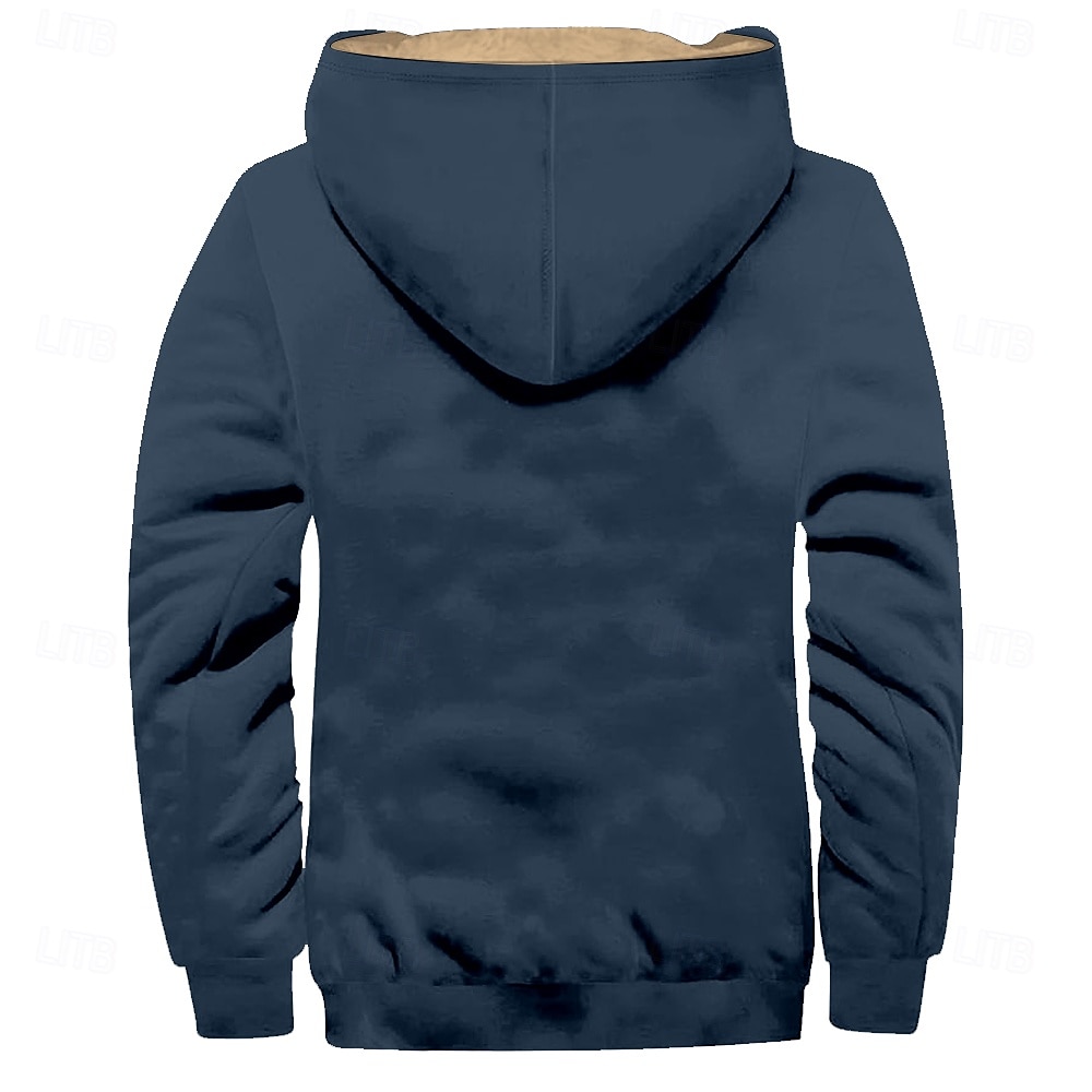 Homens Côr Sólida Cowboy Tosão Moletons Moletom Moletom com capuz Com Capuz Moda Impressão 3D Feriado Streetwear Preto Azul Zíper Bolsos Outono Inverno Designer de 2025 por $49.99 –P4