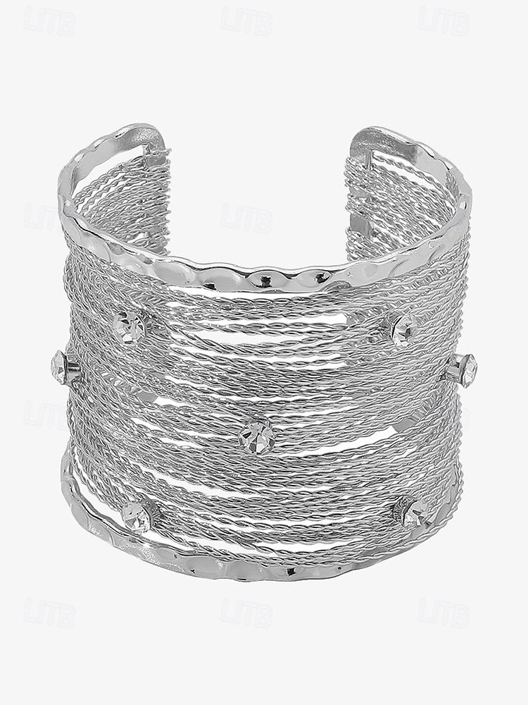 elegante bracciale intrecciato con accenti di strass – gioielli alla moda per le donne del 2025 a $11.99 –P7