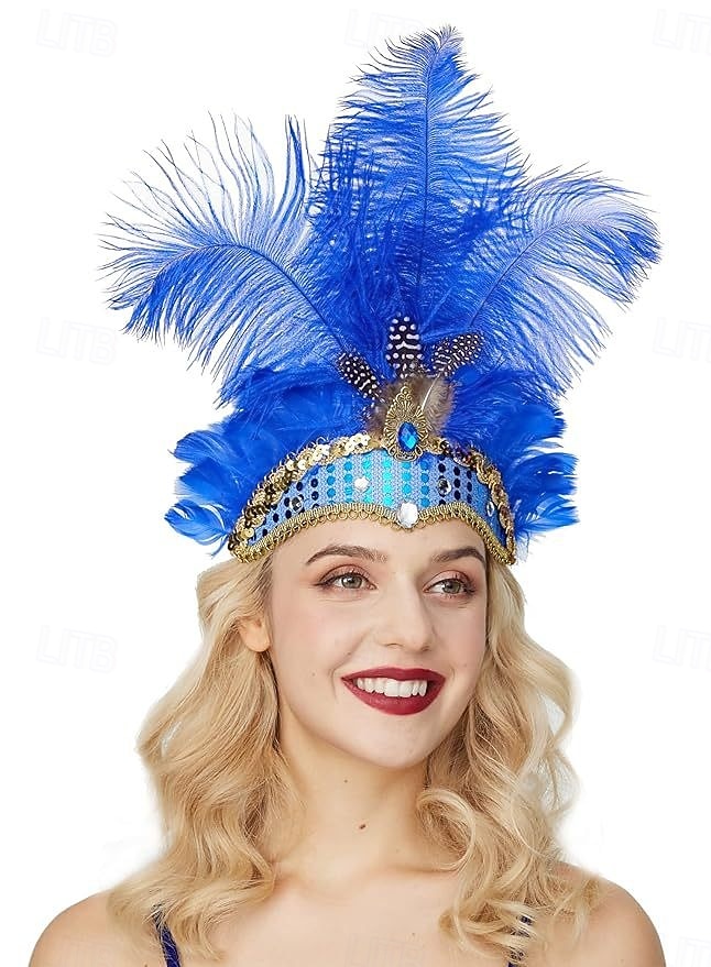 brazilský předvečer Všech svatých Čelenka Peří Dospělé Dámské předvečer Všech svatých Karneval Mardi Gras Párty Plesová maškaráda Karneval v Benátkách Jednoduché Halloweenské kostýmy Oblékněte se 2025 - $23.99 –P4