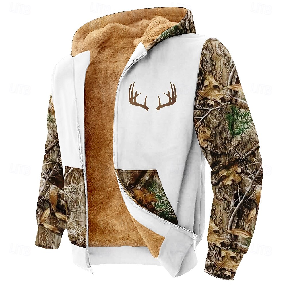 Per uomo Camouflage Cervo Vello Felpe Felpa con cappuccio Manica lunga Felpa con cappuccio Con cappuccio Di tendenza Stampa 3D Feste Da caccia Nero Bianco A cordoncino Autunno Inverno progettista del 2025 a $47.99 –P4