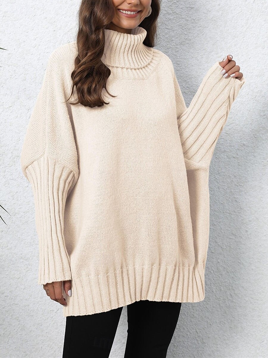 Damen Pullover Brautkleider schlicht Weich Einfarbig Gerippt Rollkragen Strick Langarm Normale Oberteile Stricken Outdoor Täglich Wochenende Marineblau Grün Herbst Winter 2025 - $51.99 –P11