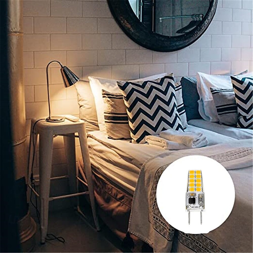 Lot de 10 ampoules LED G8 à intensité variable, 3 W, 20 LED, remplacement de LED en silicone pour lustres halogènes 120 V de 2025 ? $23.99 –P2