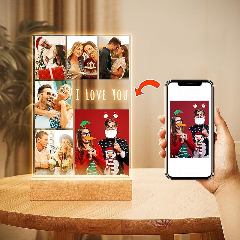 Personalized Light Up Photo Lamp Valentines Anniversary Gifts Custom Photo Frames with Night Light Unique Birthday Gifts for Valentine's Day Couples Him & Her 2026 - $16.99 –P8