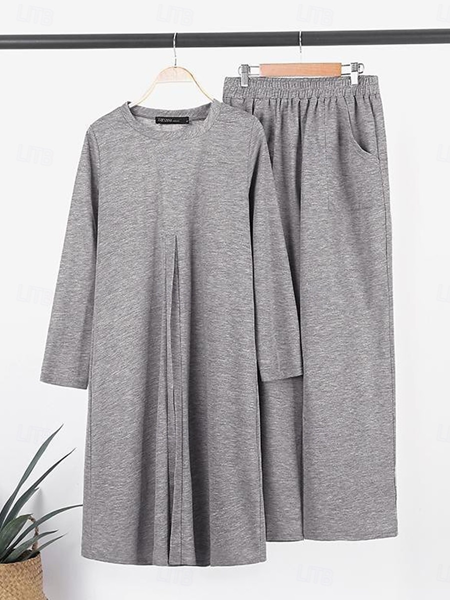 Damen T Shirt Chinesisch Chino Langarm Feste Farbe Schwarz Khaki Grau Frühling Regular Fit 2025 - $41.99 –P4