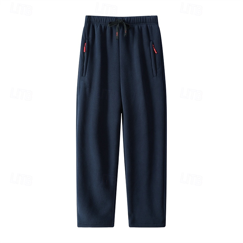 Men's Sherpa Athletic Pants Trousers Straight Leg Sweatpants Pocket Drawstring Elastic Waist Plain Comfort Warm Sports Outdoor Daily Fashion Casual ArmyGreen Black Micro-elastic 2026 - $25.99 –P17
