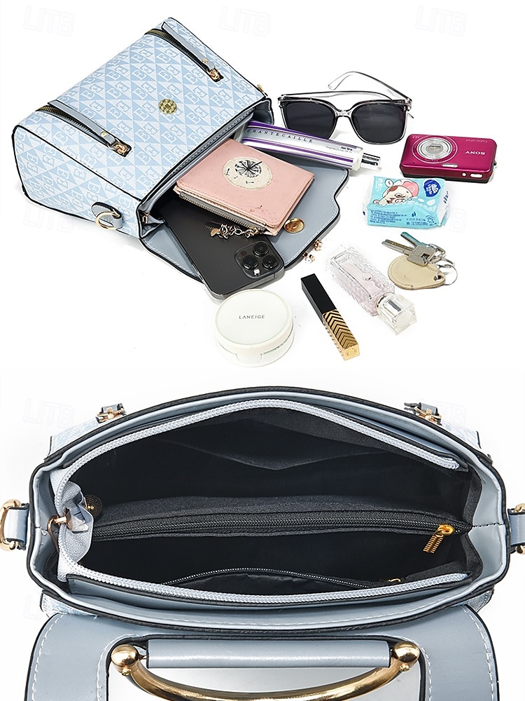 elegantní dámská béžová crossbody kabelka – luxusní monogramové provedení s přívěskem srdce a horní rukojetí 2025 - $29.99 –P5