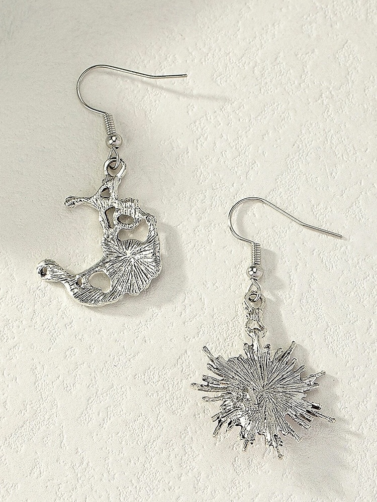 Vintage Sun and Moon Dangle Earrings - Silver-Tone Celestial Jewelry with Pearl and Crystal Accents for Women, Perfect for Boho and Casual Looks 2025 - $10.44 –P6