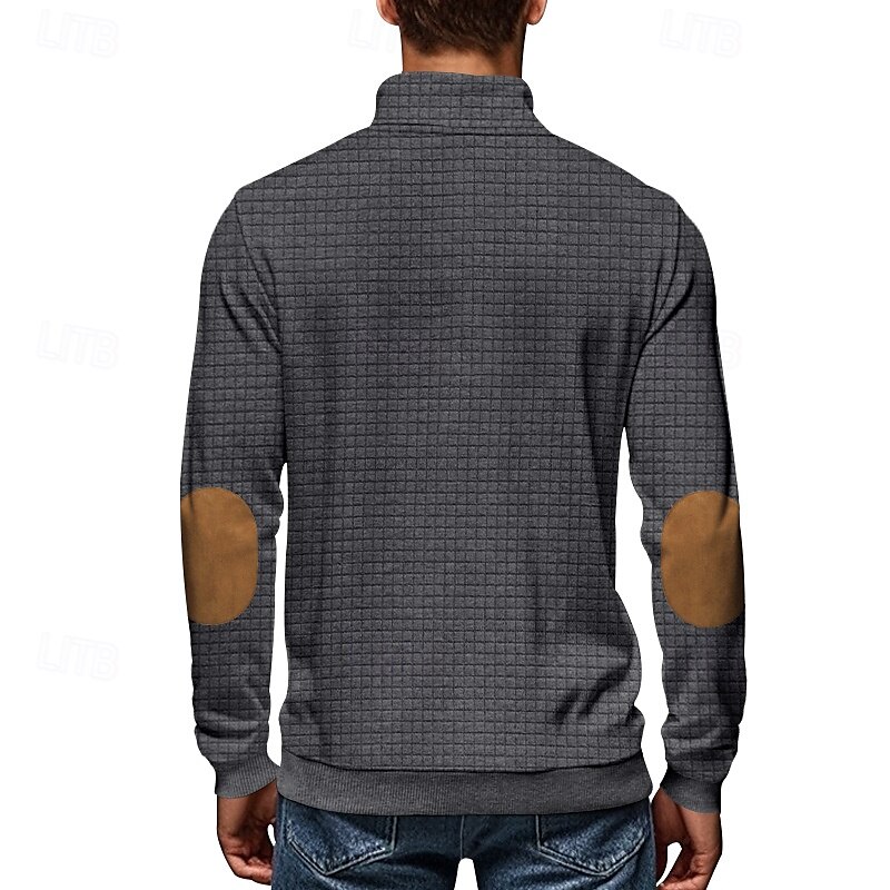 Per uomo Maglia Felpa con zip corta Nero Bianco Blu marino Grigio chiaro Grigio scuro Mezza zip Blocco di colori Tasca Frontale Testurizzato Sport & Outdoor Quotidiano Ferie Poliestere Streetwear del 2025 a $28.99 –P9