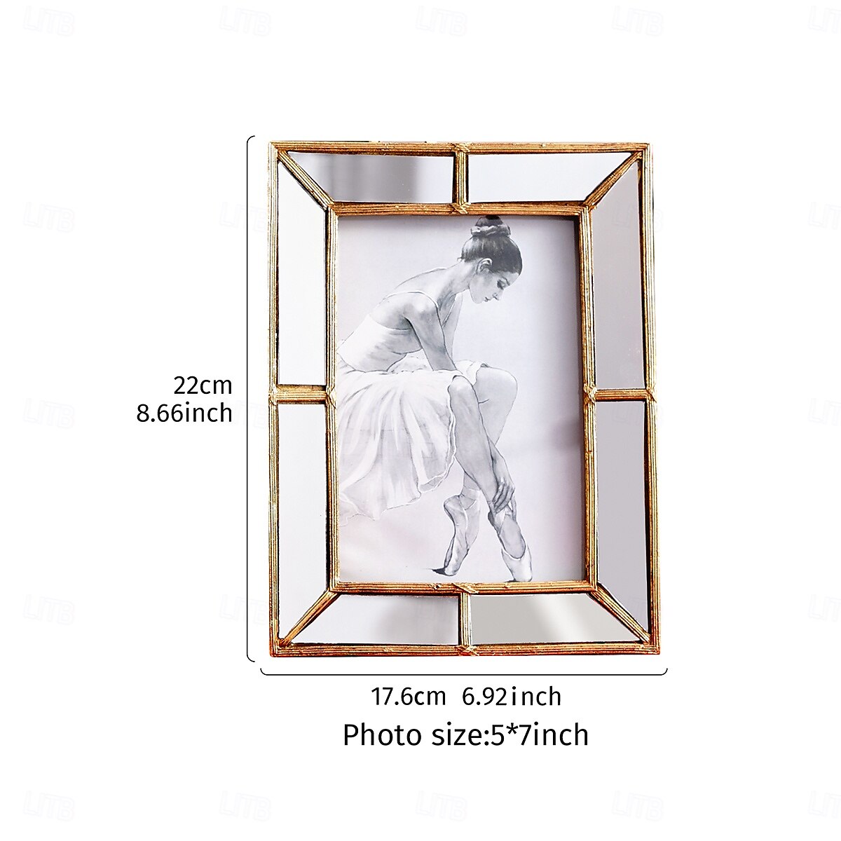 Mirror-Edged Resin Photo Frame, 6x8 Inch Decorative Display Frame for Tabletop, Stylish Accent for Home and Office Décor 2025 - $16.99 –P8