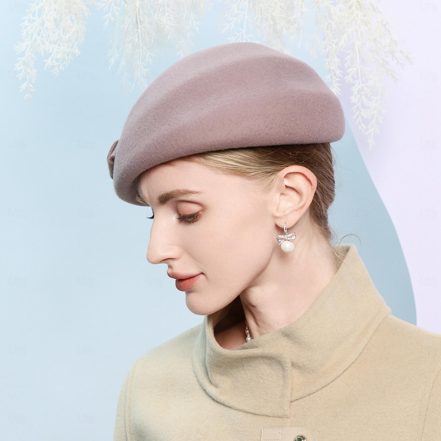 hattar 100% ull basker hatt bowler / cloche hatt bröllop tefest elegant bröllop med ren färg skarvning huvudbonader huvudbonader 2025 - $36.99 –P7