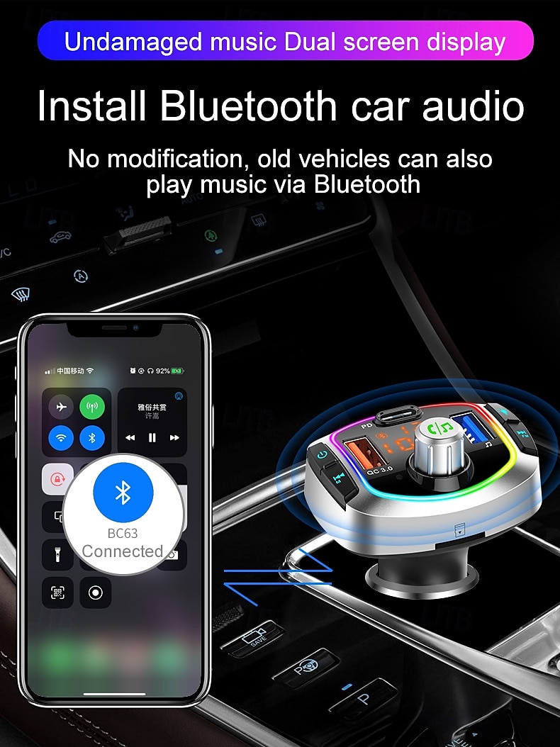 2025年 pd18 FMトランスミッター カーMP3プレーヤー デュアルUSBハンズフリーBluetoothアダプター コレクション – $43.99 –P7