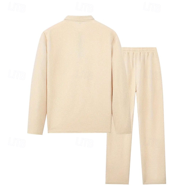 Miesten Vohveli poolopaidat Quarter Zip Polo Päivittäin Pyhäpäivä Neljänneksen postinumero Pitkähihainen Muoti Moderni Tavallinen 2-osainen 봄 & Syksy Normaali Musta Valkoinen Sininen Khaki Vaalean 2025 - $34.99 –P7