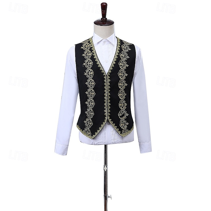 Retro Antiguo Rococó Medieval Pantalones Trajes Chaleco Príncipe Caballero Aristócrata Disfraz Hombre Evento / Fiesta Carnaval de Venecia Festival Adultos Chaqueta Chalecos Pantalones 2026 - $122.99 –P6