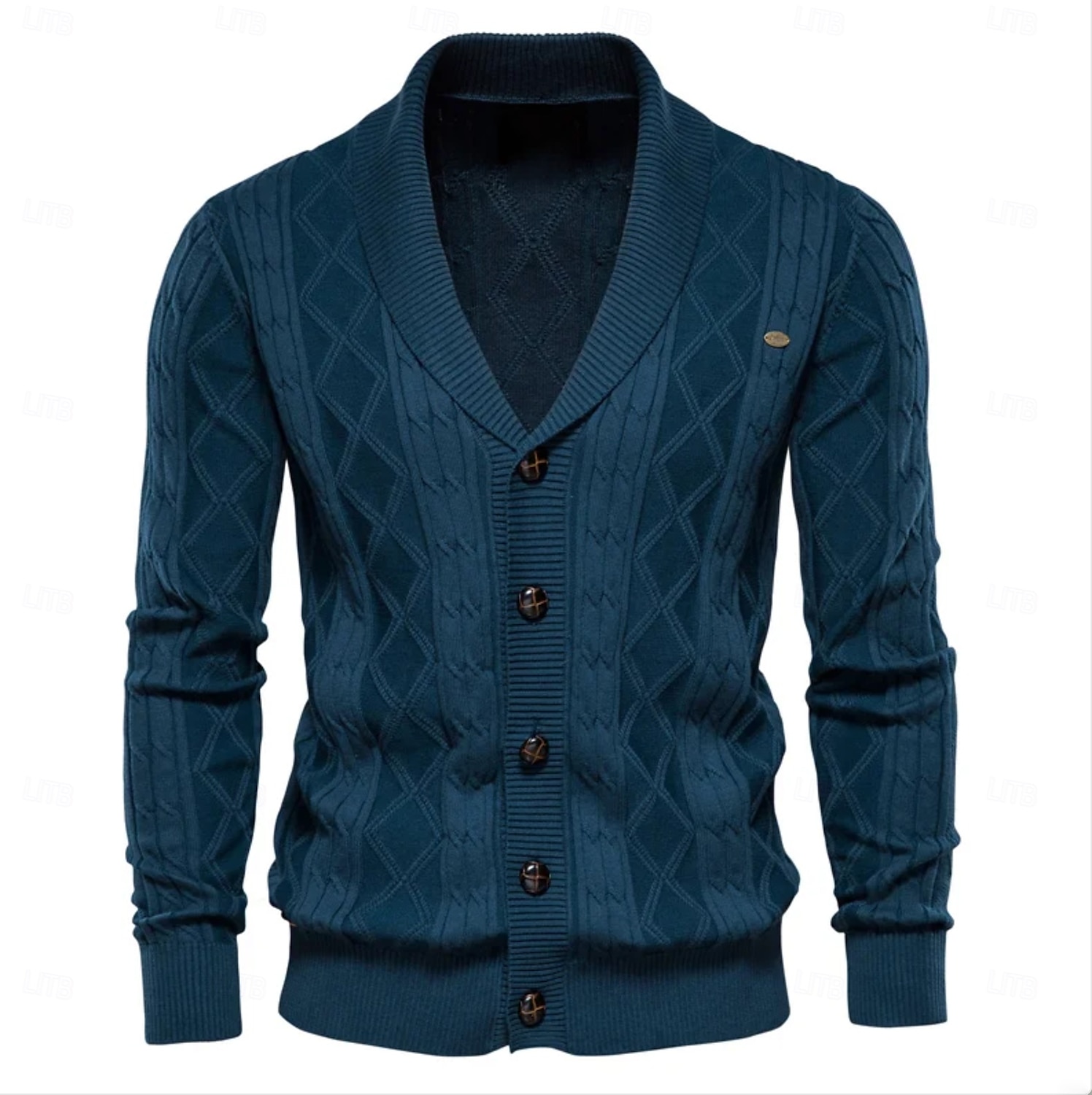 Per uomo Cardigan Maglia Patchwork Cerniera Tinta unica Colletto arrotolato Maglieria Elegante Scuola Allenamento Abbigliamento Autunno Inverno Rosso marrone Nero S M L del 2025 a $40.99 –P5