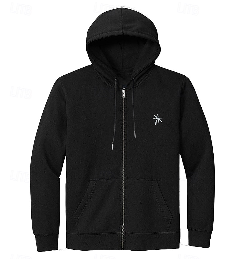 Hombre Sudadera con capucha y cremallera completa Negro Blanco Con Capucha Graphic Cremallera Regalos de Navidad Deporte Casual Fresco Design Gráfico Otoño Invierno Ropa Sudaderas con capucha 2025 - $47.99 –P8
