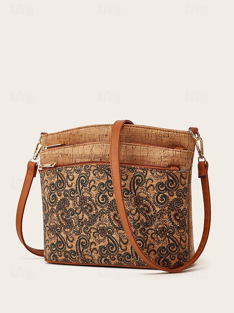 boho vintage crossbody táska geometrikus mintákkal - könnyű és stílusos válltáska nőknek, ideális mindennapokhoz és utazáshoz 2025 - $29.99 –P7