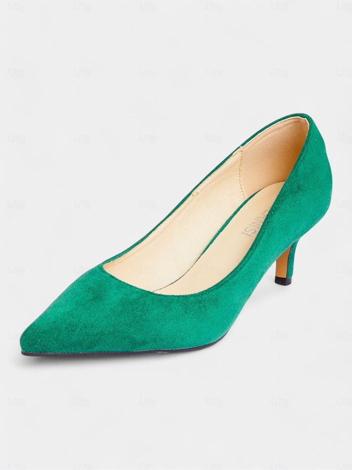 décolleté da donna in pelle scamosciata verde smeraldo con punta affilata e tacco a gattino – scarpe eleganti per l'ufficio o le feste del 2025 a $56.99 -P5