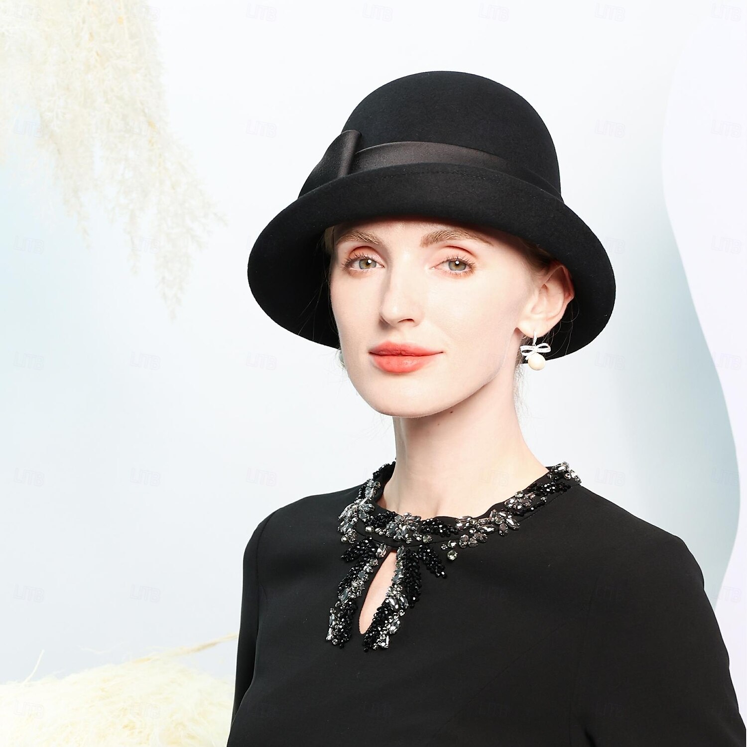 Hats 100% Wool Bowler / Cloche Hat Bucket Hat Top Hat Wedding Tea Party Elegant With Bowknot Pure Color Headpiece Headwear 2025 - $41.99 –P14