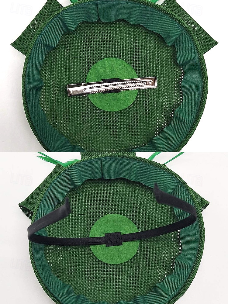 chapeau fascinateur vert pour femme avec nœud et plumes – coiffe élégante pour mariages, goûters et occasions spéciales de 2025 ? $14.99 –P5
