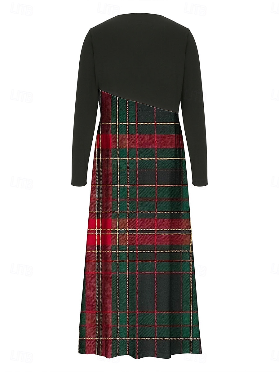 robe décontractée pour femme imprimé graphique col en V robe maxi élégante décontractée fête rendez-vous manches longues automne hiver de 2025 ? $46.99 –P6