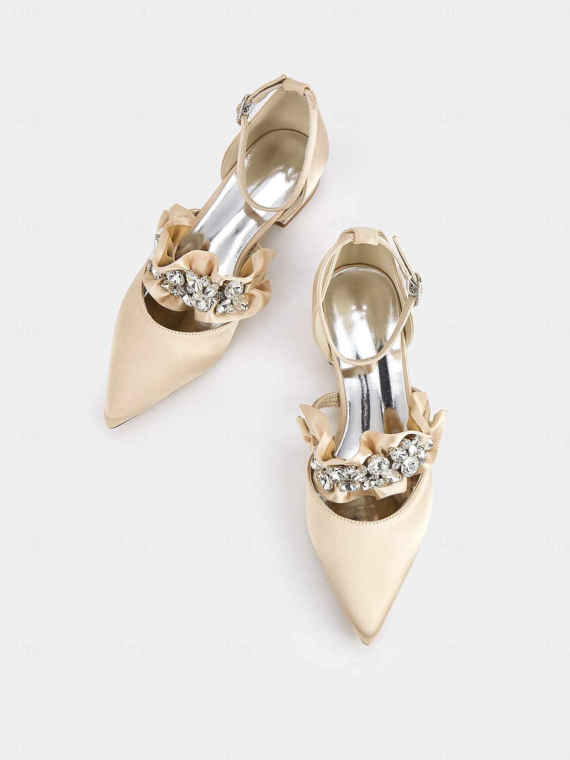 ballerine da donna in raso nero con punta affilata e decorazioni floreali in strass – scarpe eleganti per matrimoni ed eventi formali del 2025 a $64.99 –P5