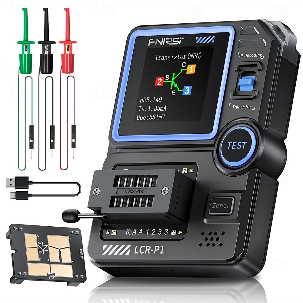 בודק טרנזיסטור mosfet טרנזיסטור בודק קבלים בודק רכיב אלקטרוני דיודה טריודה זנר דיודה התנגדות השראות סוללה בדיקת lcr meter mos pnp npn esr meter 2025 - $79.99 –P9