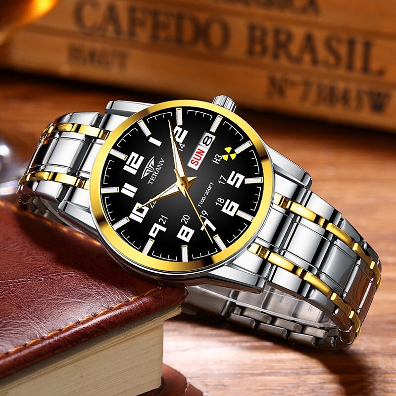 1 pz nuovo acciaio inossidabile con orologio da uomo digitale calendario settimanale display moda tendenza vita viaggio luminescente tempo libero sport affari orologio regalo di compleanno regalo di del 2025 a $22.99 –P5