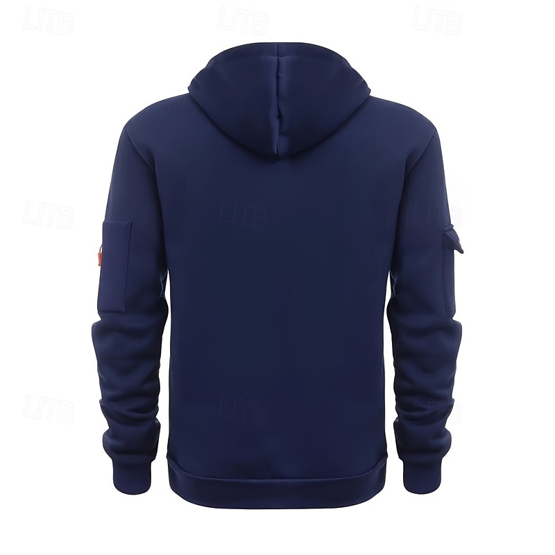 Voor heren Trui met capuchon Hoodie met kwartrits Zwart Wijn Marineblauw blauw Bruin Capuchon Effen Zak Sport & Outdoor Dagelijks Feestdagen Polyester Streetwear Basic Casual Lente & Herfst Kleding 2026 - $31.99 –P12