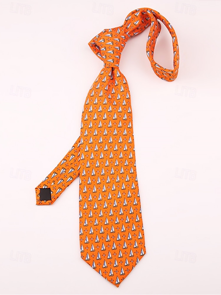 gravatas masculinas de seda sintética com padrão retrô - gravatas vintage com estampa floral e geométrica para uso formal e empresarial de 2025 por $11.99 –P14