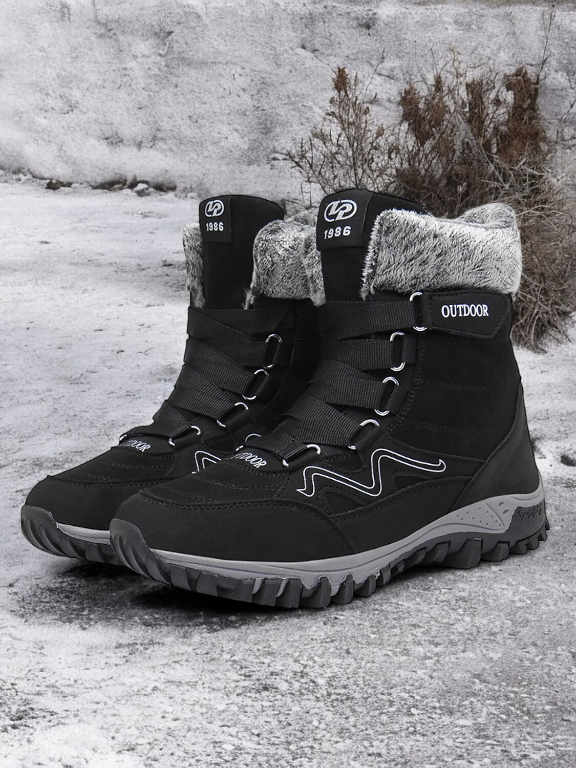 botas de caminhada de inverno femininas à prova d'água - botas de neve com cadarço e isolamento com gola de pele sintética para aventuras ao ar livre de 2025 por $59.99 –P9