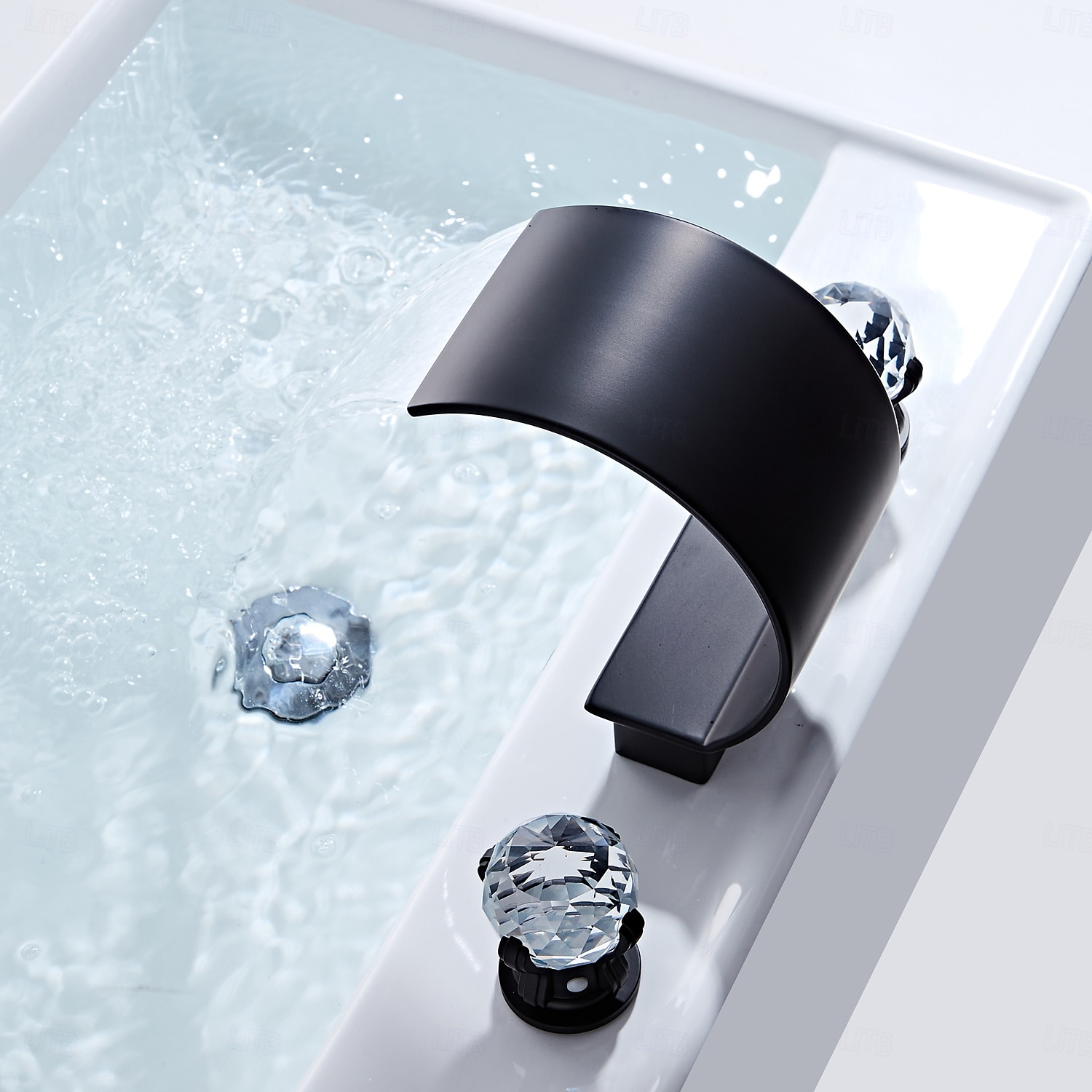 Waterfall Bathroom Faucet Widespread Bathroom Faucets for Basin 3 Hole 2 Handle Basin Faucet Modern Faucet for Basin, Basin Mixer Tap Basin Faucet 2025 - $175.85 –P6