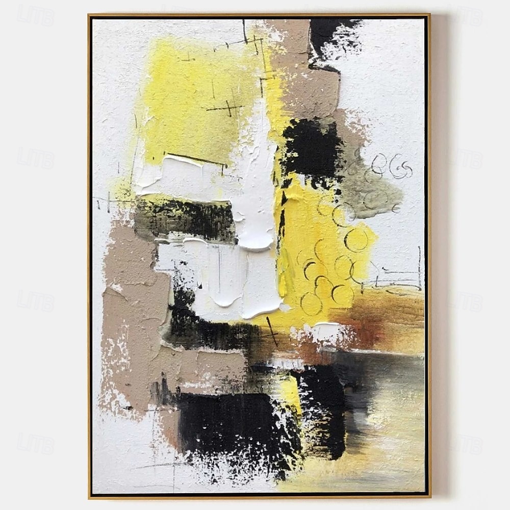 White Gray Yellow Textured Painting Large Colorful Abstract Painting Texture Abstract Painting Colorful Knife Painting Hand-painted Abstract Art Large Canvas Art Boho Decor 2025 - $116.99 –P7