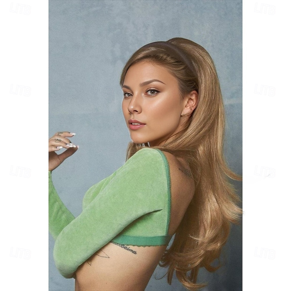 parrucca ispirata ad ariana grande parrucca ondulata asimmetrica lunga castana sintetica design alla moda da donna castano naturale morbido del 2025 a $18.99 –P1